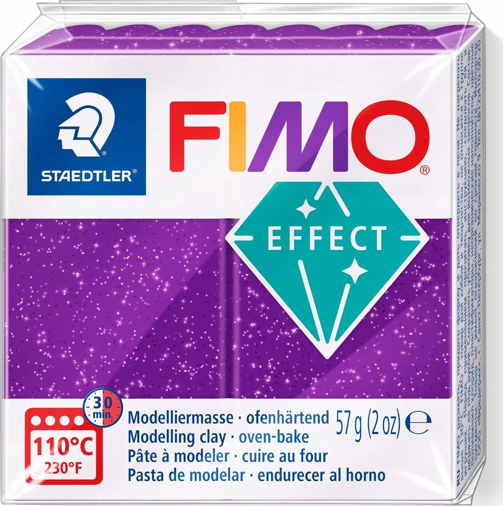 Modelinas Fimo, 56g, švytintis violetinės spalvos