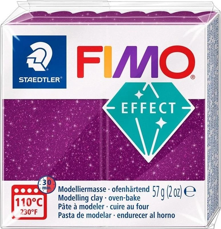 Modelinas Fimo, 56g, švytintis violetinės spalvos