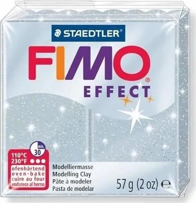 Modelinas FIMO Effect, 57 g, blizgios sidabrinės spalvos