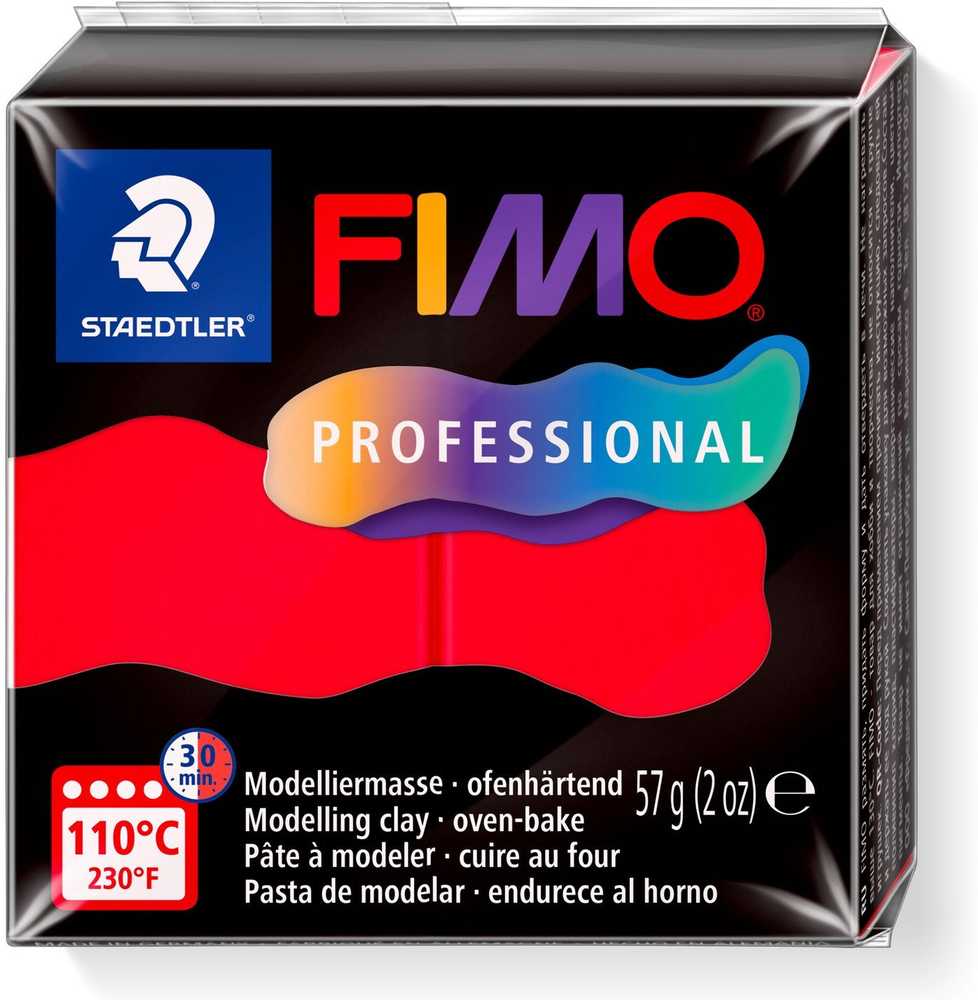 Fimo FIMO Masa modelarska prof 57g raudona