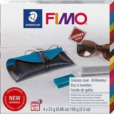 Fimo Leather Effect rinkinys: 4x25g maselės + priedai