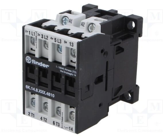 Finder Galios kontaktorius 3 Z 1 Z, 10A-400V AC3, 24V AC 6K.14.8.024.4810