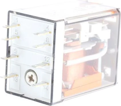 Finder Miniatiūrinė relė 2P 10A 230V AC bandymo mygtukas Mechaninis aktyvavimo indikatorius (55.32.8.230.0040)