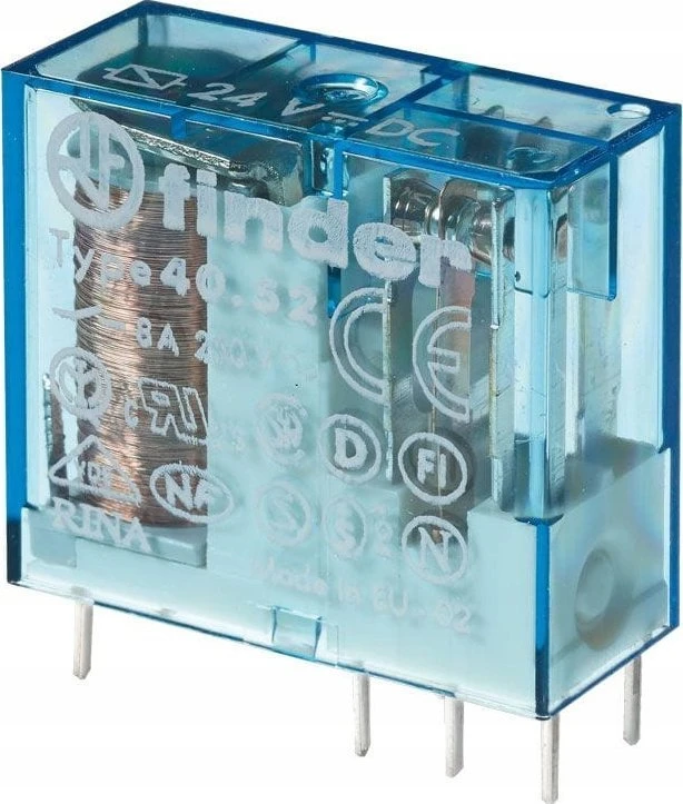 Finder Miniatiūrinė relė 2P 8A 6V DC 40.52.9.006.0000