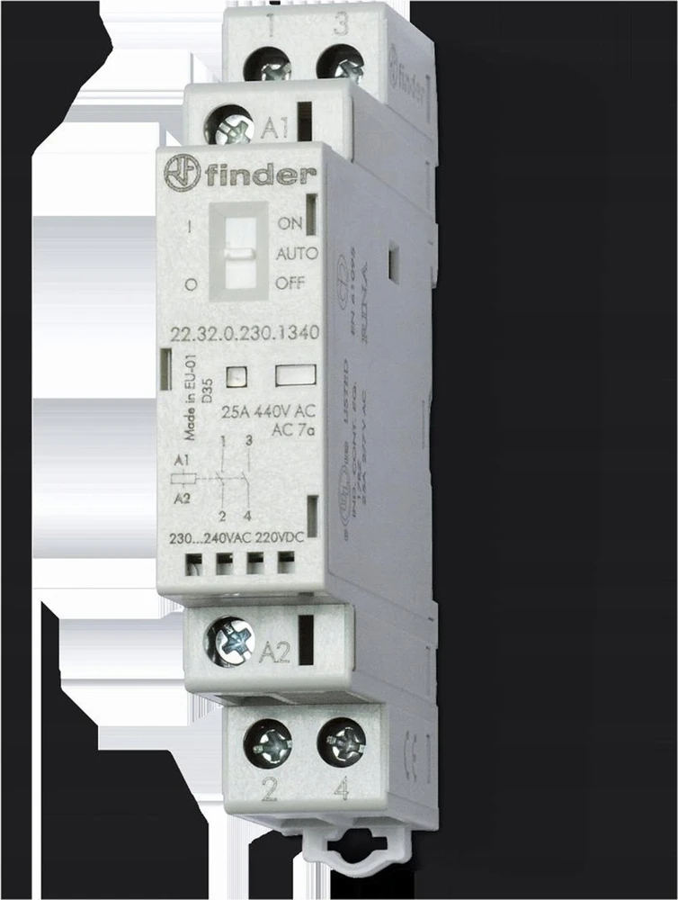 Finder Modulinis kontaktorius 2Z 25A 230V AC/DC, veikimo indikatorius + LED, 17.5mm 22.32.0.230.4320