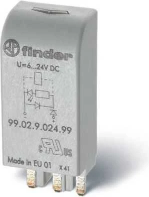Finder EMC MODULIS LED ŽALIAS+DIODAS 6-24VDC POL.A1