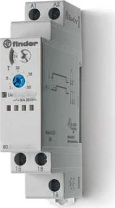 FINDER 80.51.0.240.0000 Laiko relė 1P 16A 24-240V AC/DC 0.1s-24h daugiafunkcinis AI, DI, SW, BE, CE, DE 80.51.0.240.0000