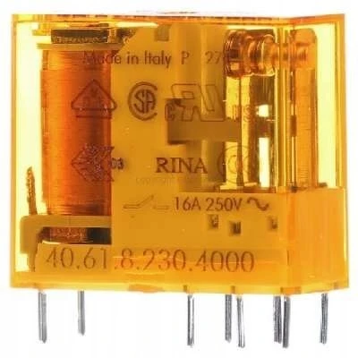 Finder Miniatiūrinė relė 1P 16A 230V AC, AgSnO2 kontaktas (40.61.8.230.4000)