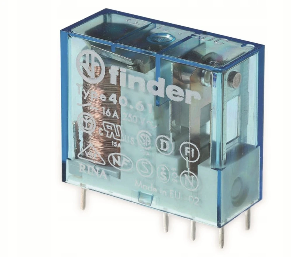 Finder Miniatiūrinė relė 1P 16A 24V DC, jautri ritė, AgSnO2 kontaktas (40.61.7.024.4000)