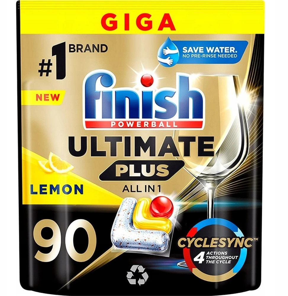 Indaplovių kapsulės Finish ultimat plus lemon, 90 vnt.