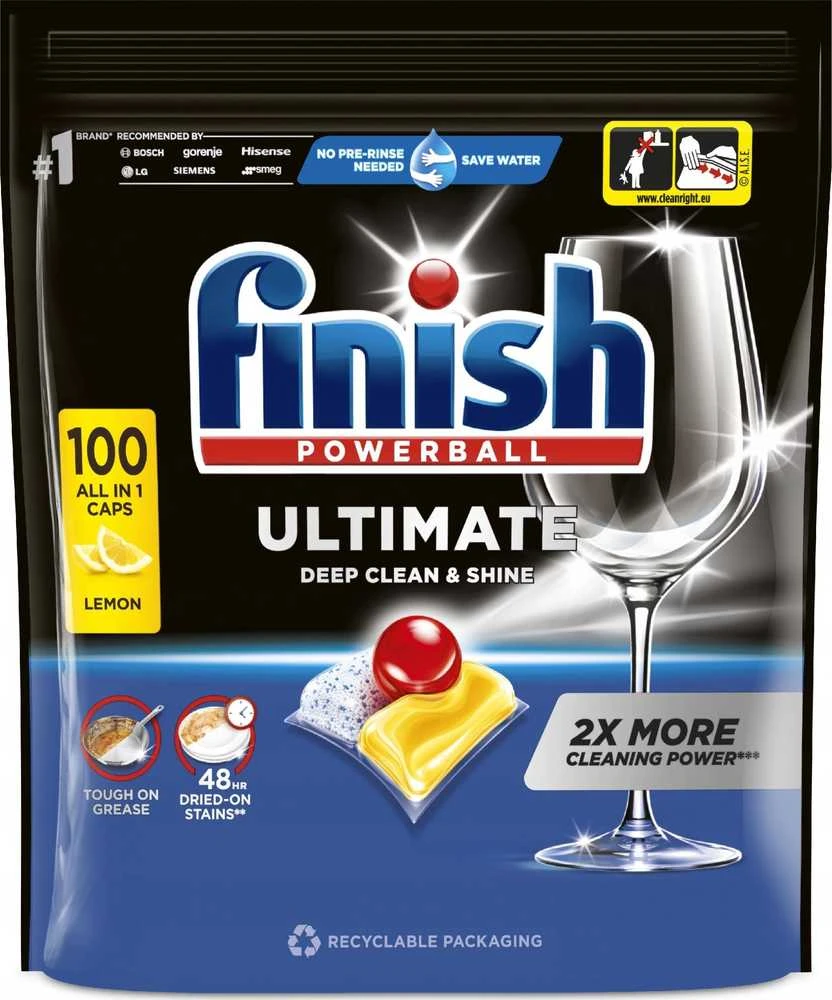 Indaplovių tabletės Finish Quantum Ultimate 100, Lemon