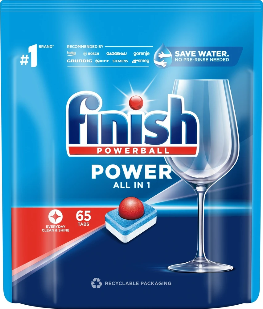 Finish Indų plovimo tabletės Power Viskas 1 65 vnt.
