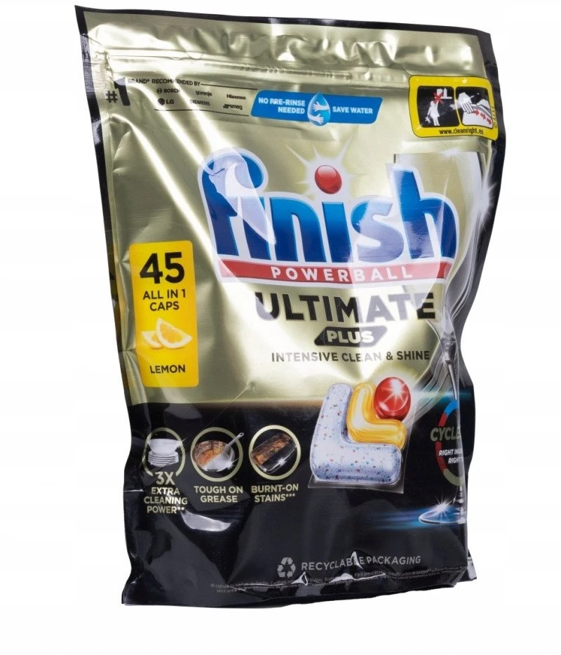 Finish FINISH Ultimate Plus indaplovės tabletės, 45 vnt., citrinų skonio