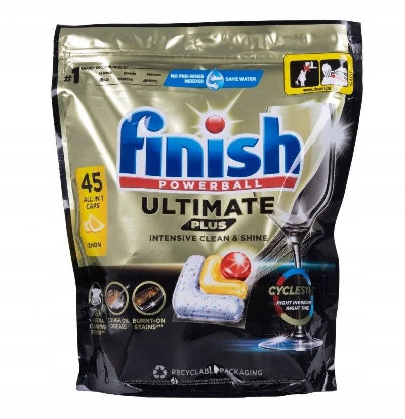 Finish FINISH Ultimate Plus indaplovės tabletės, 45 vnt., citrinų skonio