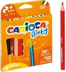 Spalvoti pieštukai mažyliams CARIOCA BABY 2+, 10 vnt.
