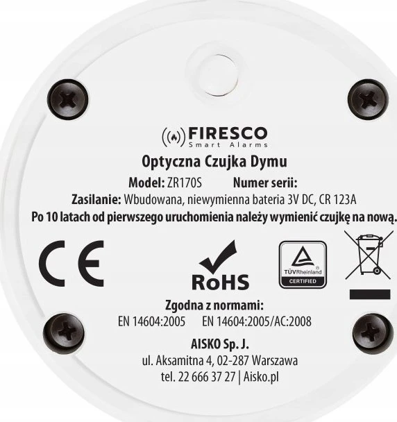Dūmų detektorius Firesco ZR170S