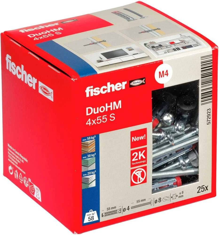 Tuščiavidurių konstrukcijų kaištis DuoHM 4x55 S PH TX, Fischer, 25 vnt.