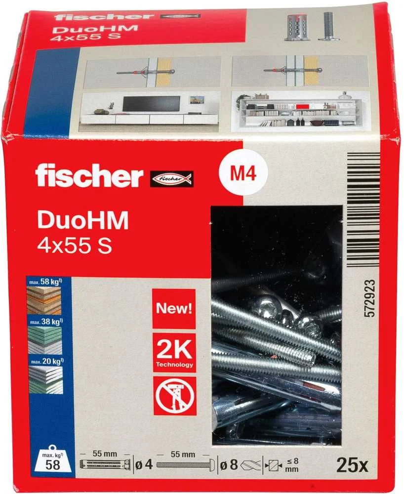Tuščiavidurių konstrukcijų kaištis DuoHM 4x55 S PH TX, Fischer, 25 vnt.