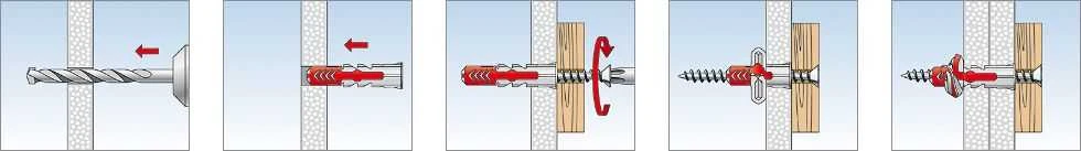 Nailoninis kaištis Fischer LD 6x50 mm; 100 vnt.