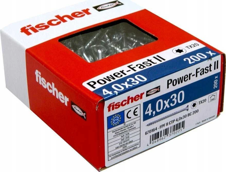Fischer 61-670170 MEDSRAIGČIAI TORX 4,0X40 BALTI 200V