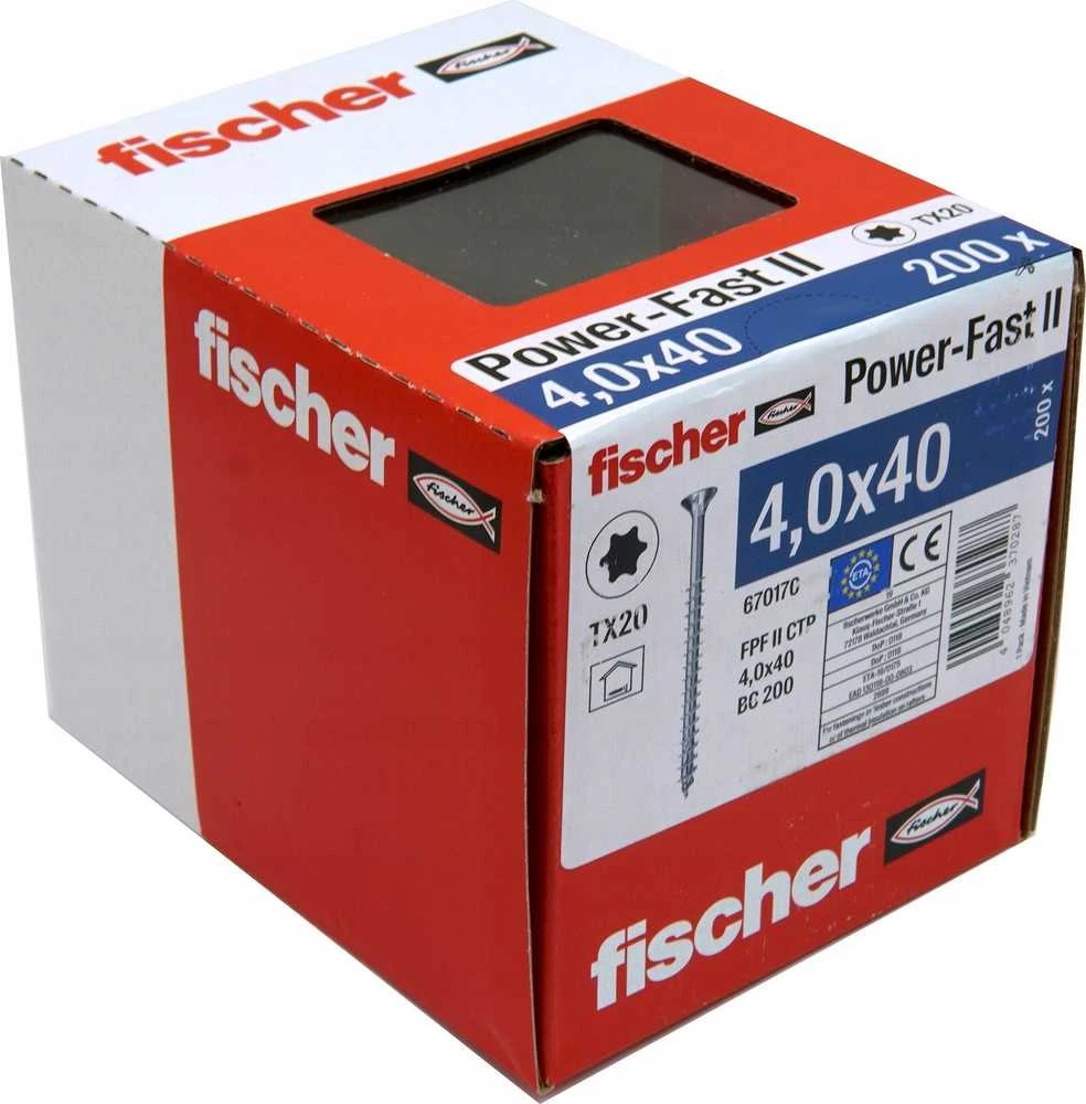 Fischer 61-670170 MEDSRAIGČIAI TORX 4,0X40 BALTI 200V