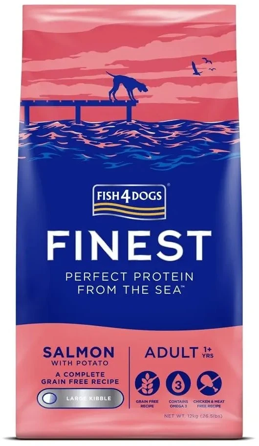 FISH4DOGS Finest lašiša Large breeds – sausas Maistas šunims – 12kg
