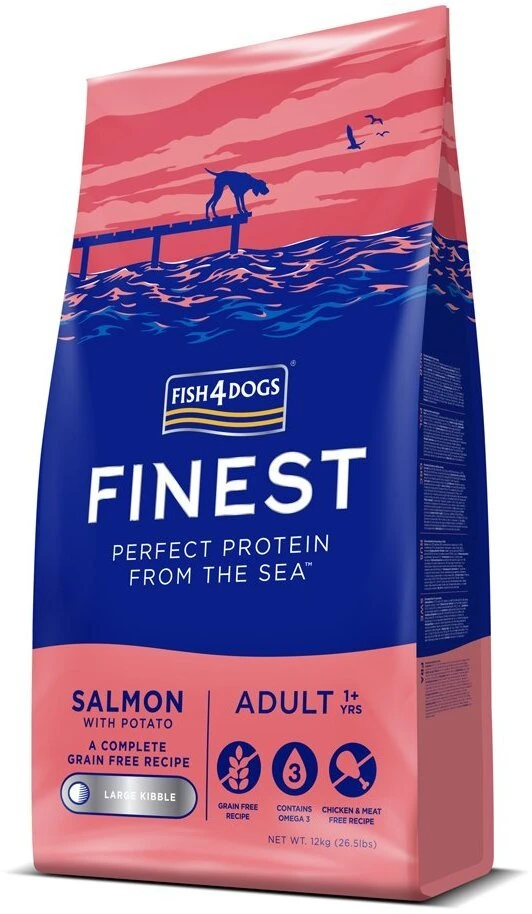 FISH4DOGS Finest lašiša Large breeds – sausas Maistas šunims – 12kg