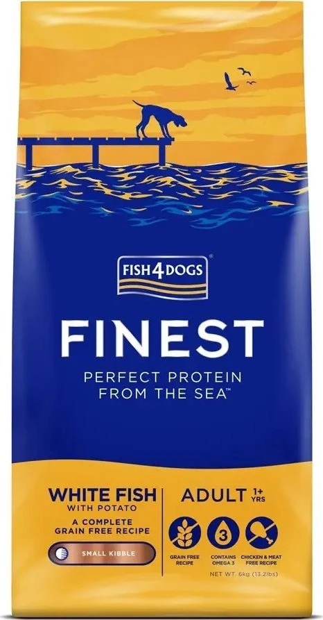 Sausas Šunų Maistas - FISH4DOGS Finest Ocean su balta žuvimi 6kg