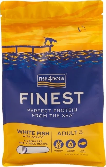 Sausas Šunų Maistas - FISH4DOGS Finest Ocean su balta žuvimi 6kg