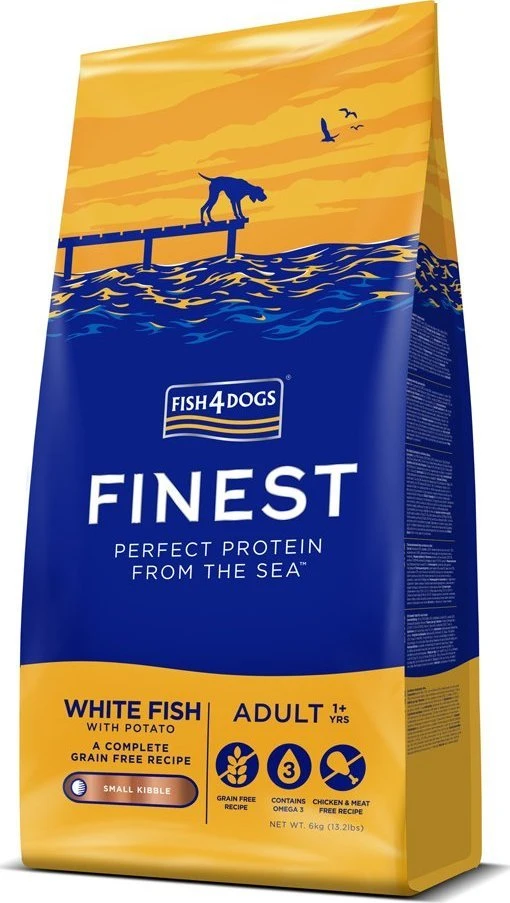 Sausas Šunų Maistas - FISH4DOGS Finest Ocean su balta žuvimi 6kg