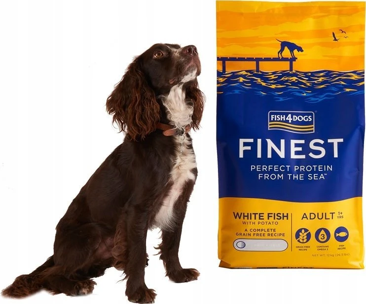 Sausas Šunų Maistas - FISH4DOGS Finest Ocean su balta žuvimi 12kg