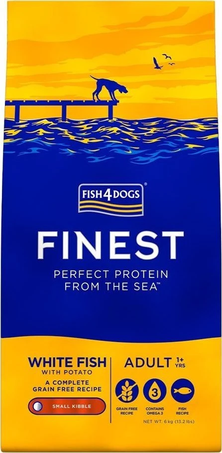 Sausas Šunų Maistas - FISH4DOGS Finest Ocean su balta žuvimi 6kg