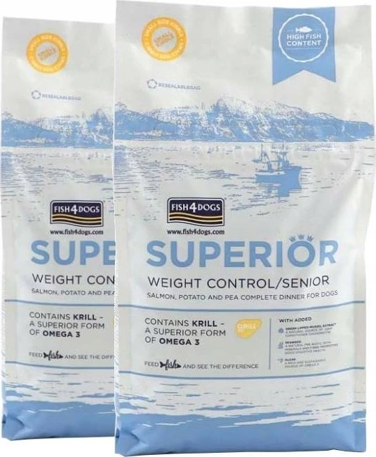 Šunų Maistas - FISH4DOGS Superior Senior Medium Complete lašiša 12kg Grain-Free