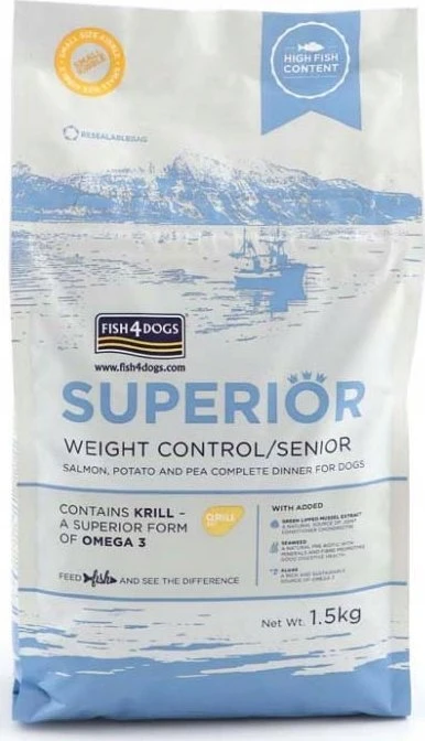 Šunų Maistas - FISH4DOGS Superior Senior Medium Complete lašiša 12kg Grain-Free