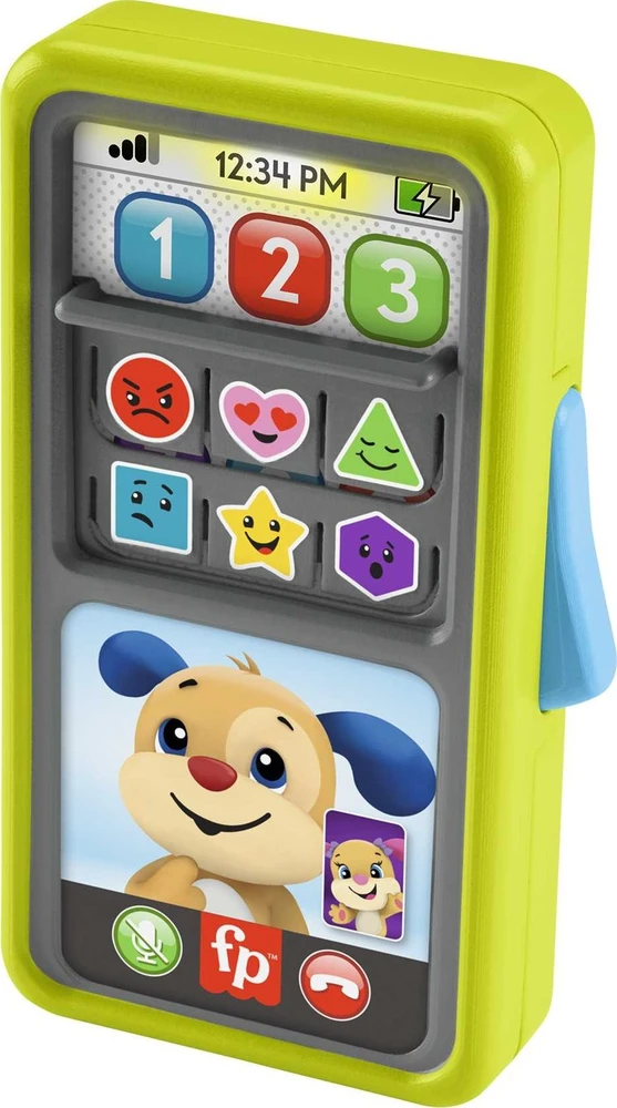 „Fisher-Price“ kūdikių žaislas „Laugh Learn“ – 2 viename išmanusis telefonas su slankikliu, skirtas mokytis (HNL41)