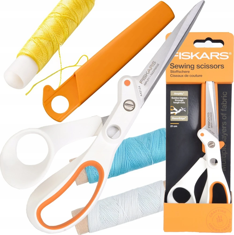 Fiskars Amplify žirklės su siuvimo reikmenimis