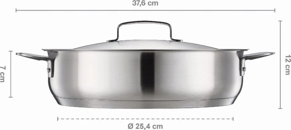 Fiskars All Steel troškinimo indas su dangčiu 28 cm