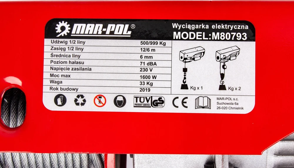 Fiskars WCIĄGARKA ELEKTRYCZNA 500/1000KG/MAR-POL