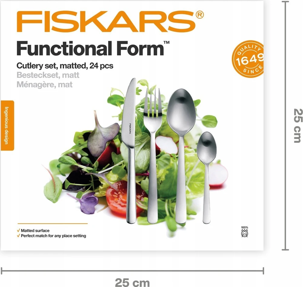 Fiskars FF serviravimo įrankių rinkinys matinis 24 vnt.