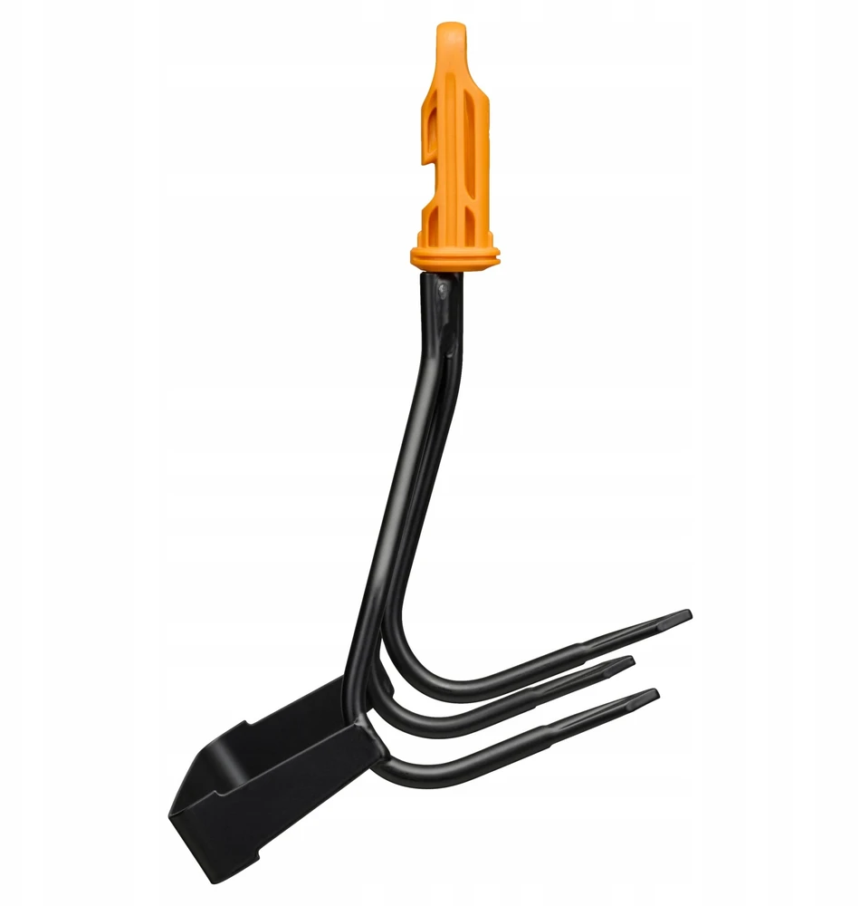 Fiskars Kultywator Trijų dantų kultivatorius su kauptuku, metalinis, 184 mm plotis, „OneClick“