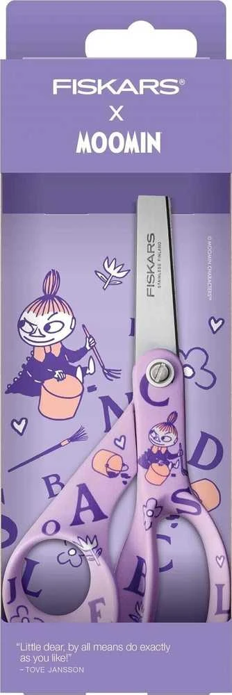 Fiskars Moomin žirklės su Mažosios Miu iliustracija