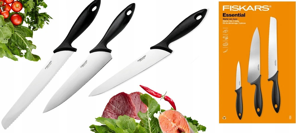 3 peilių rinkinys Fiskars Essential 1065583