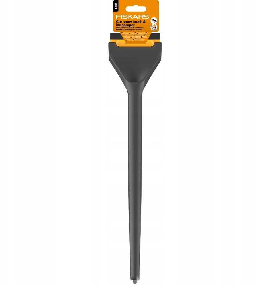 Fiskars Solid 75cm sniego šepetys su ledo gremžtuku, juodas
