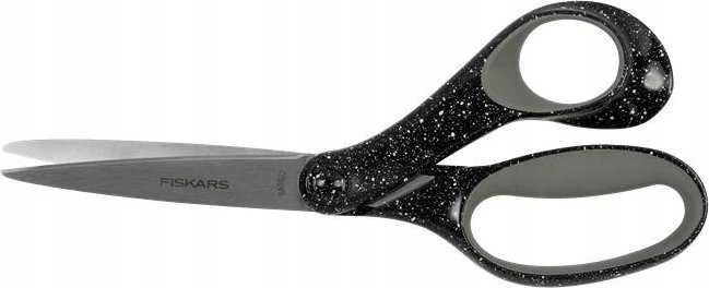 FISKARS ŽIRKLĖS PAAUGLIAMS 20cm JUODOS SU BALTAIS TAŠKELIAIS