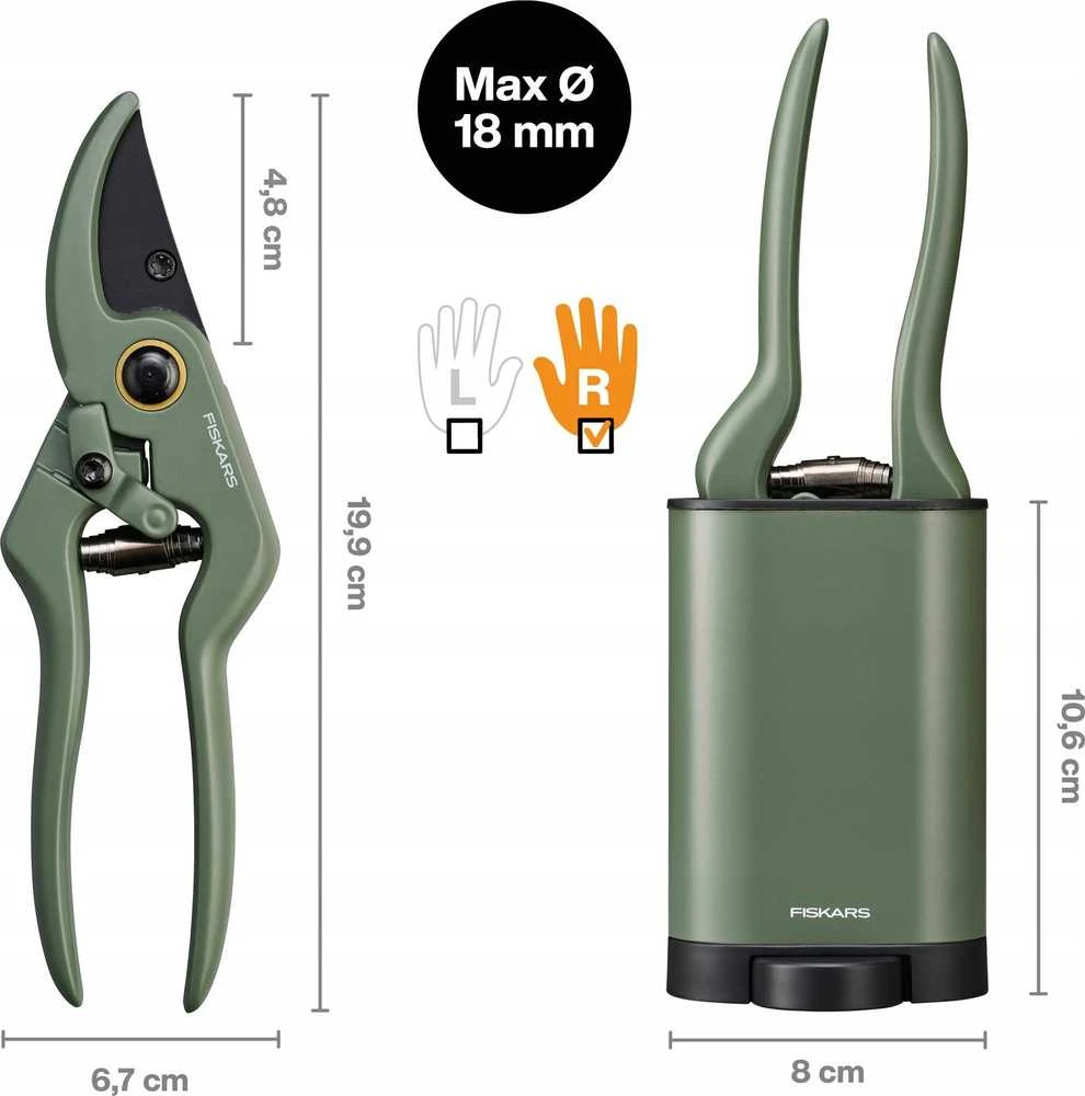 FISKARS augalų priežiūros rinkinys - sekatorius + dėklas