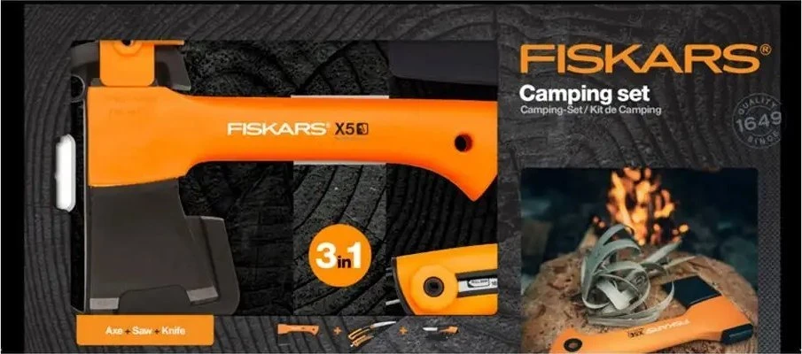 Kirvis Fiskars X5 + priedai