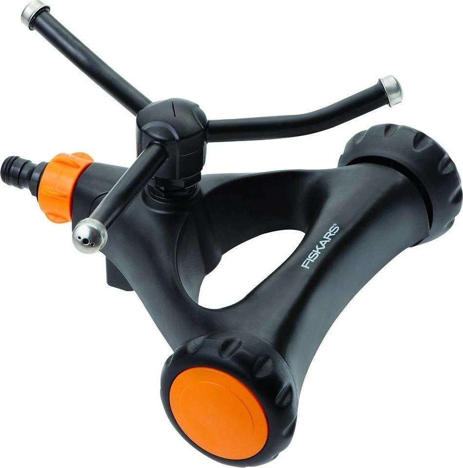 Fiskars besisukantis purkštuvas, metalinis, su ratukais 1023657