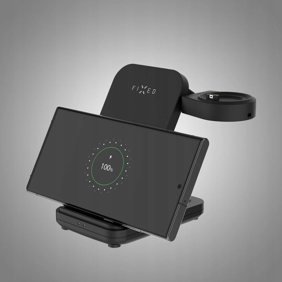 Fixed Įkroviklis indukcinė 3w1 Fixed Powerstation for Garmin, Qi, 18W, juoda