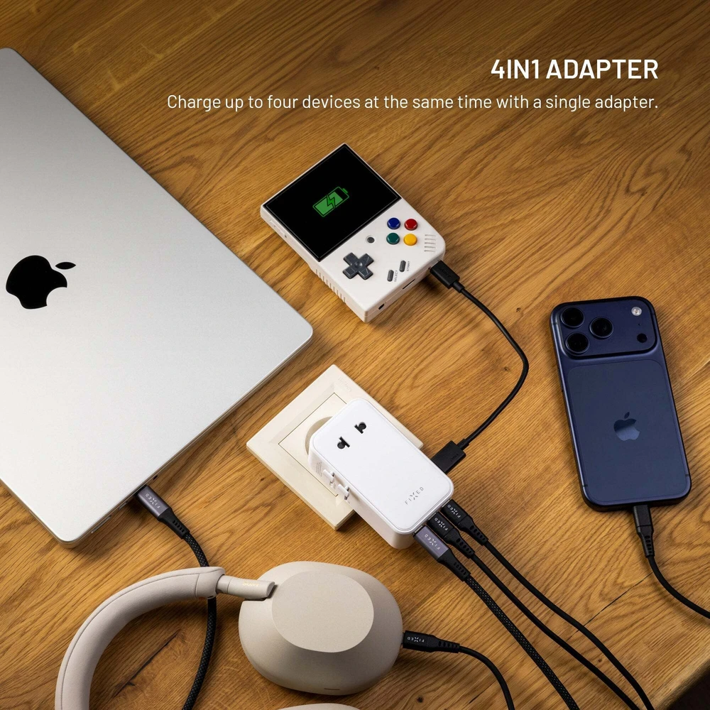 Fixed Adapteris sieciowy GaN USB-C, USB-A, 45W Voyager Slim (FIXCT45-3C1A-WH)