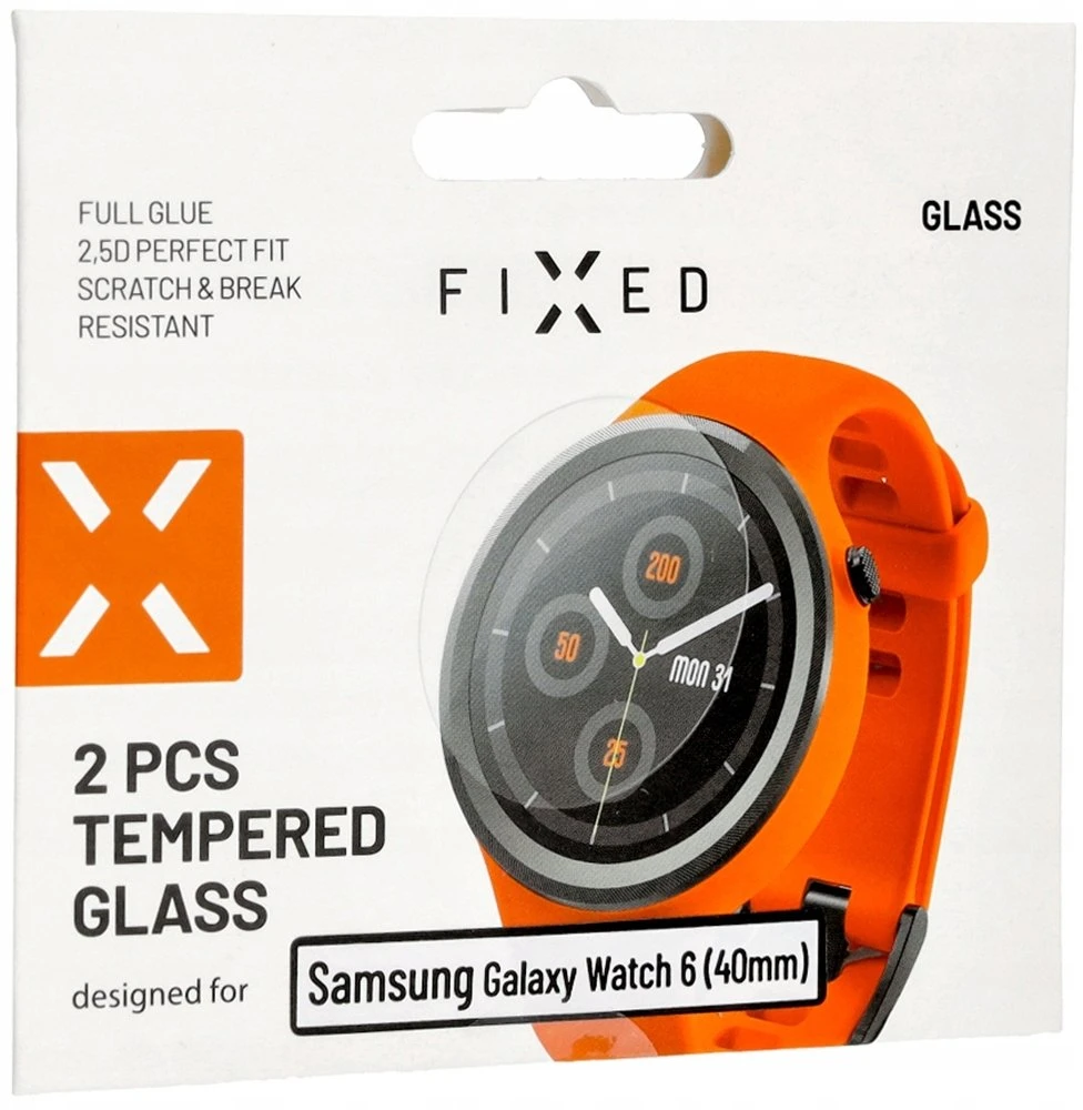 FIXED Apsauginis grūdintas stiklas, skirtas išmaniajam laikrodžiui Samsung Galaxy Watch 6 (40 mm) skaidrus